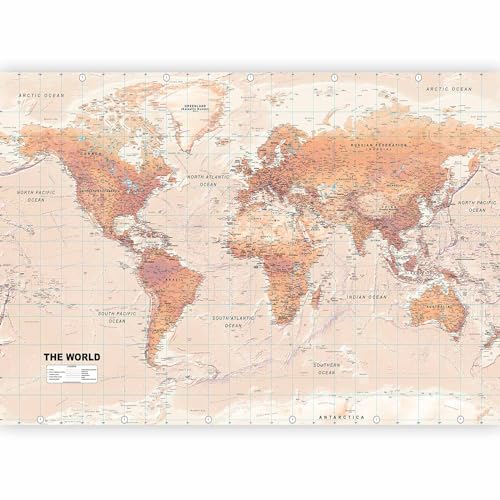 Wall Mural World Map 138x101 in (96.44 Sq Ft)
