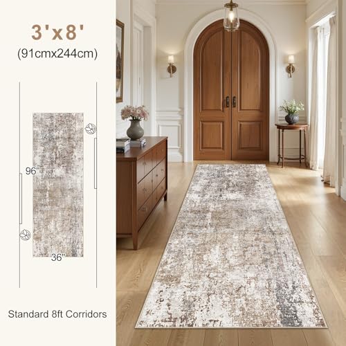 3x8 Washable Runner Rug for Hallway (24 Sq Ft)
