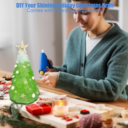 Christmas Tree DIY Kit Sea Glass Pieces for DIY Crafts Christmas Craft DIY Christmas Tree Lights Lamp Christmas Ornament Crafts