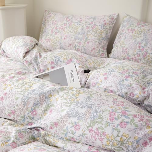 Botanical Floral Comforter Set Queen Aesthetic Cottagecore Bedding Set
