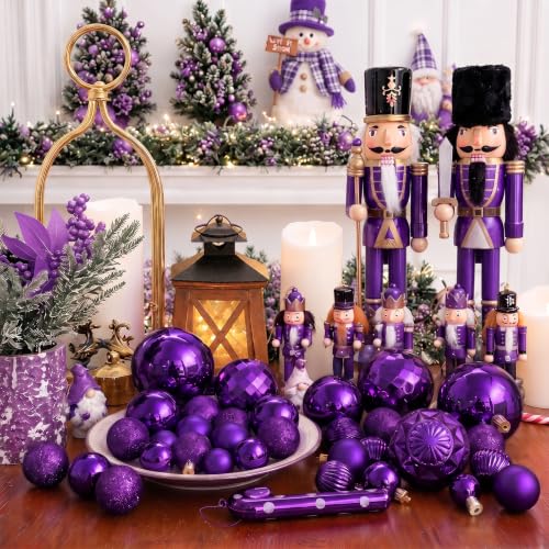 2.36" Purple Christmas Ball Ornaments (34 Count)