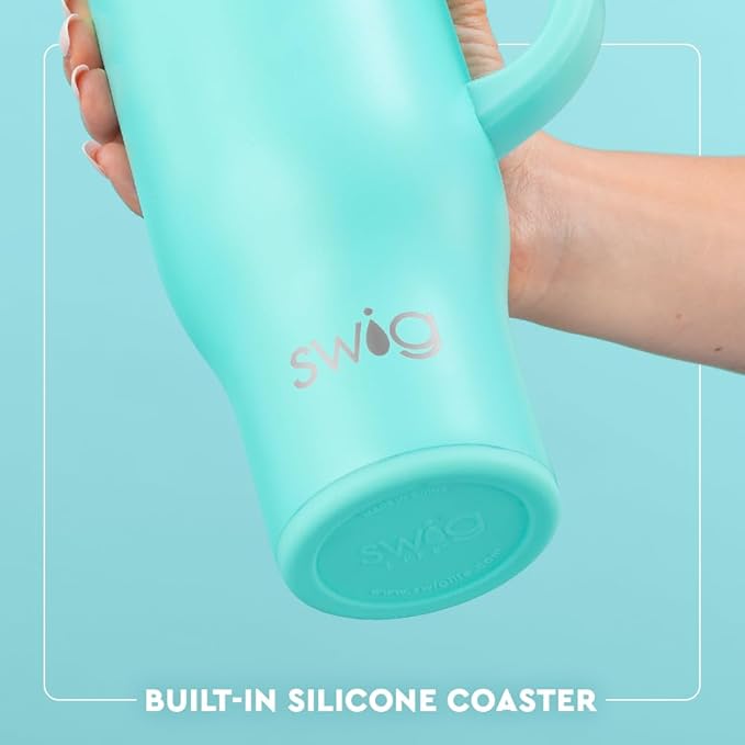 Swig Life 30oz Mega Mug, 30 oz Tumbler with Handle and Straw, Cup Holder Friendly, Dishwasher Safe, Extra Large Insulated Tumbler, Stainless Steel Water Bottle (Christmas Crew)