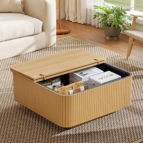 31.5" Square Coffee Table with Storage