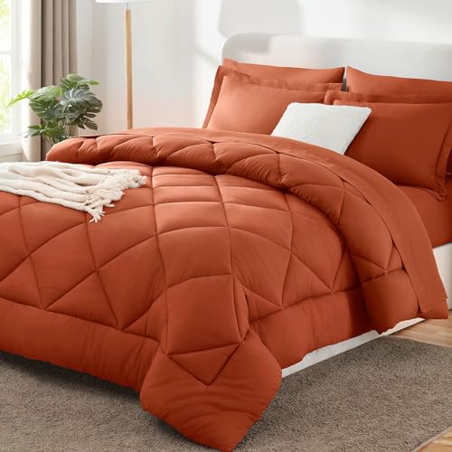 Queen Comforter Set Burnt Orange