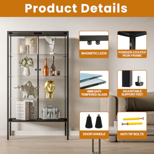 Iron Frame Glass Display Cabinet