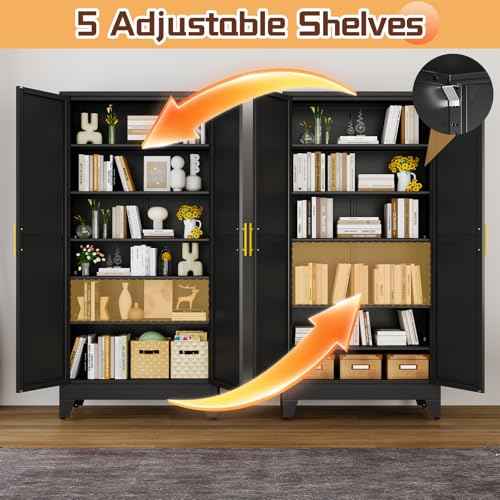 75" Metal Kitchen Pantry Cabinet