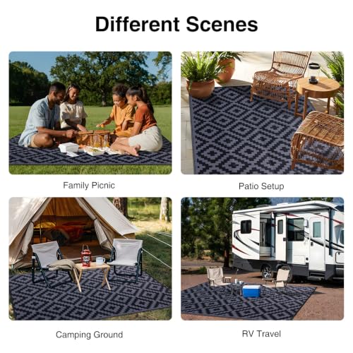 Outdoor Rug 8x10 ft Waterproof Reversible Mat