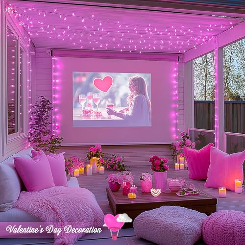 8 Modes 163ft 500 LED Pink Christmas Lights with Remote (163 Foot)