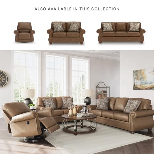 Furniture Faux Leather Swivel Glider Recliner