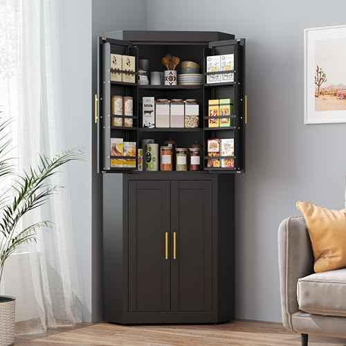 63" Metal Corner Kitchen Pantry Cabinet