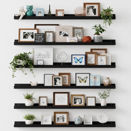 Floating Shelves for Wall Decor and Storage (6 Count)