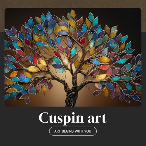 Large Framed Modern Tree of Life Wall Art for Living Room