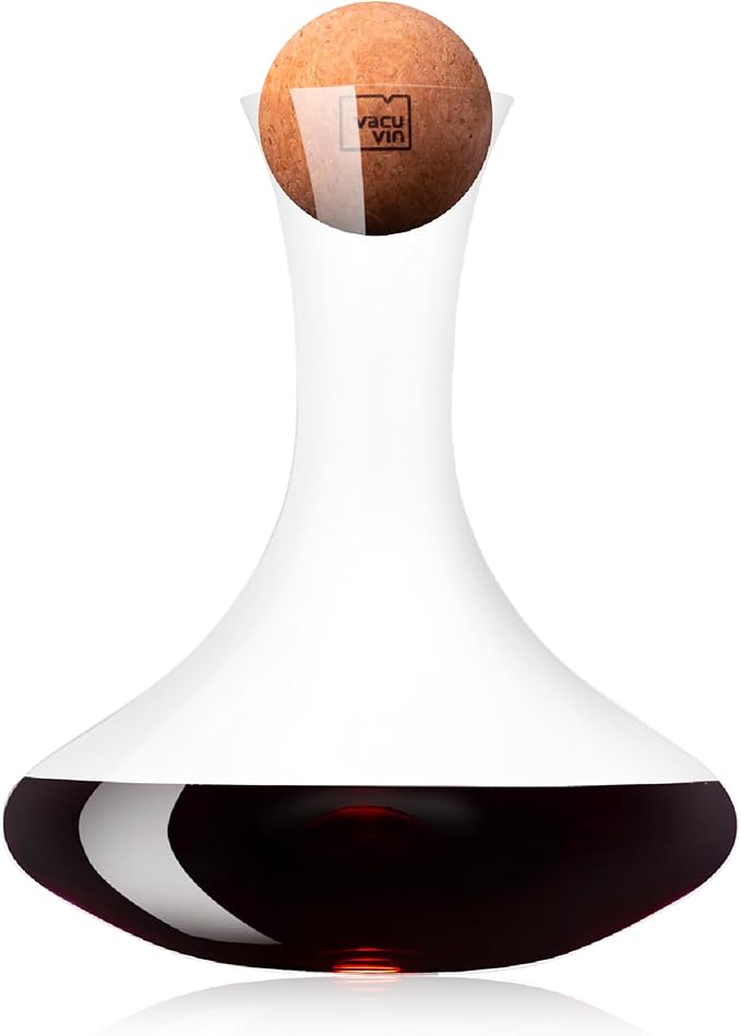 Vacu Vin Wine Decanter – Elegant Glass Carafe for Aerating Red Wine – Enhances Flavor & Aroma – Easy-Pour Spout – Modern Design – Dishwasher Safe Wine Aerator & Serving Vessel