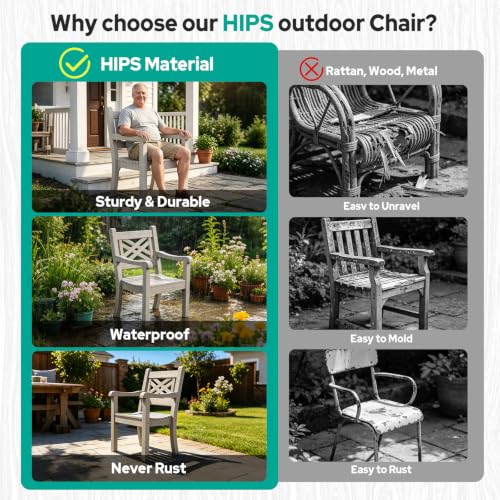 Poly Lumber Outdoor Patio Dining Chair with Arms Set of 2 (2 Count)