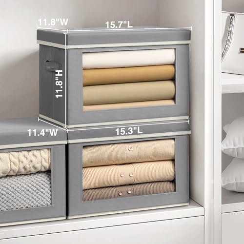 Large Storage Bins with Lids (6 Count)