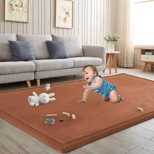 Baby Play Mat for Floor Nursery Muscle Mat Area Rug Playroom Rug 50"x50" Elastic Foam 1.3" Thick Crawling Mat for Babies