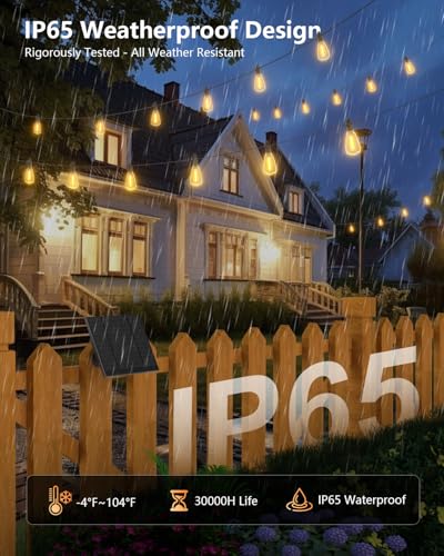 37FT Solar String Lights Outdoor
