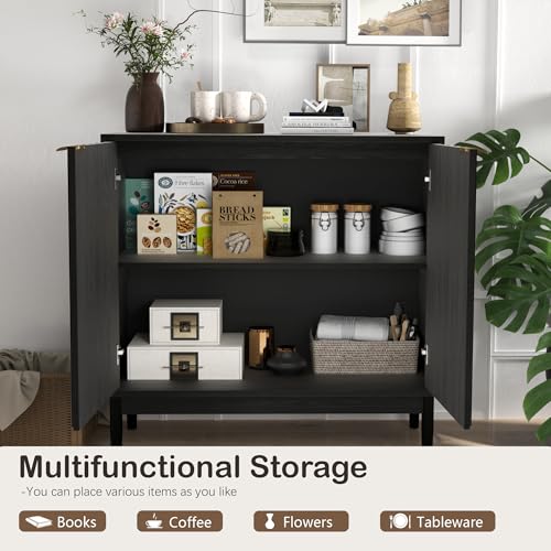 Fluted Buffet Cabinet with Storage