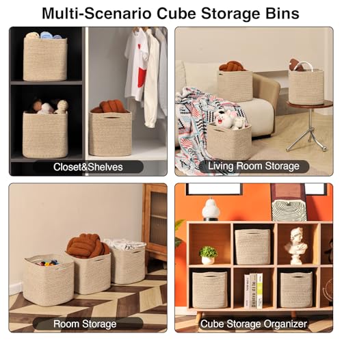 13 Inch Cube Closet Storage Bins 13x13x13 in (3 Count)