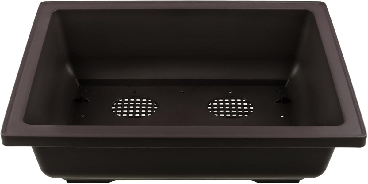 2 PCS 14 Inches Plastic Bonsai Training Pots, Rectangular Bonsai Tree Pots with Trays, Large Plastic Bonsai Container for Indoor, Outdoor
