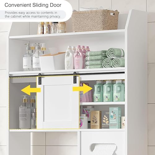 Over The Toilet Storage Cabinet with Sliding Doors