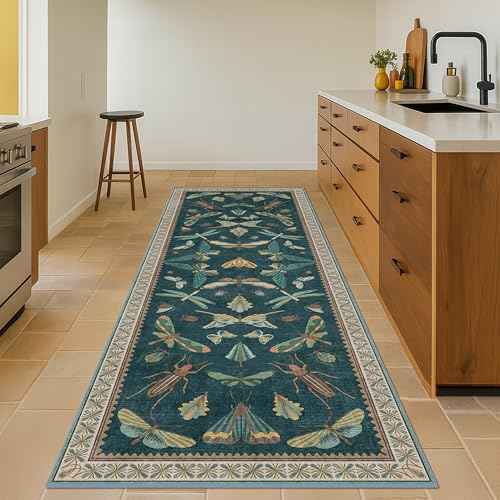 Vintage Green Runner Rug for Hallway 3x12 (36 Sq Ft)