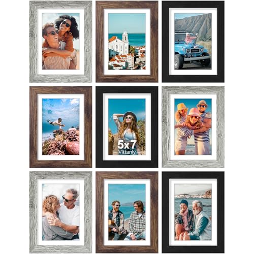 5x7 Picture Frames Set of 9 (9 Count)