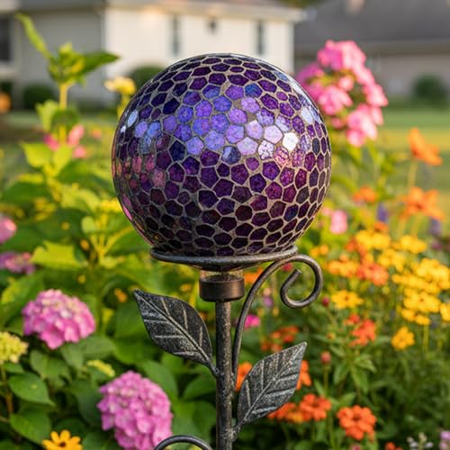 Sunnydaze 10" Mosaic Glass Gazing Ball for Garden (2 Count)
