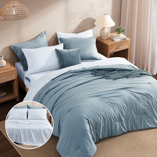 California King Comforter Set 7 Pieces Soft Bed in a Bag King Bedding Set