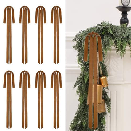 8Pcs Large Velvet Bows for Christmas Tree (8 Count)