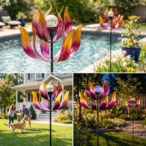 Solar Wind Spinners Outdoor for Yard and Garden