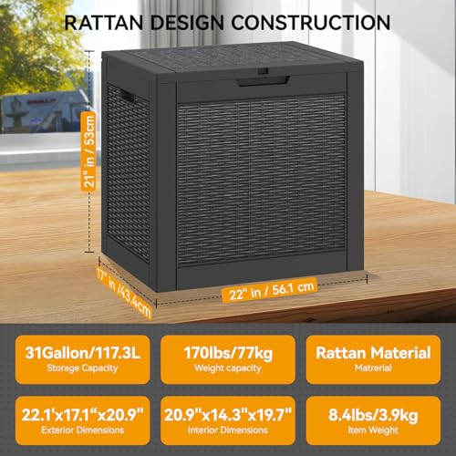 31 Gallon Outdoor Storage Box 2 Pack All