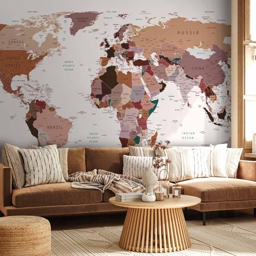 Wall Mural World Map 138x101 in (96.44 Sq Ft)