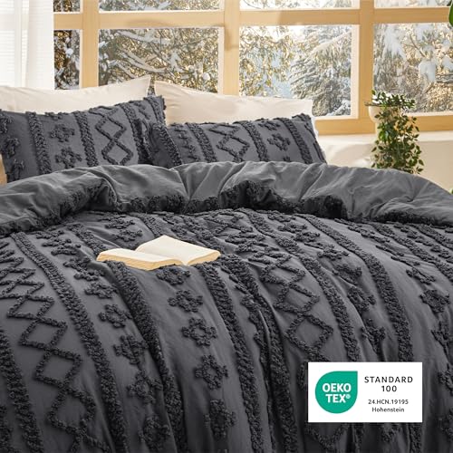 Tufted Boho Comforter Set Queen Size
