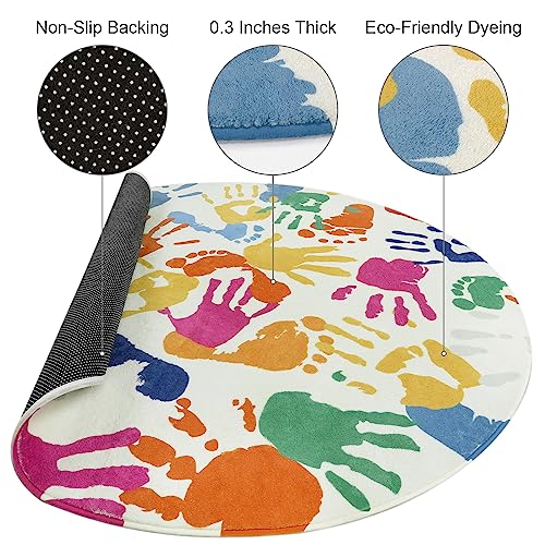 Colorful Round Rug for Kids Bedroom