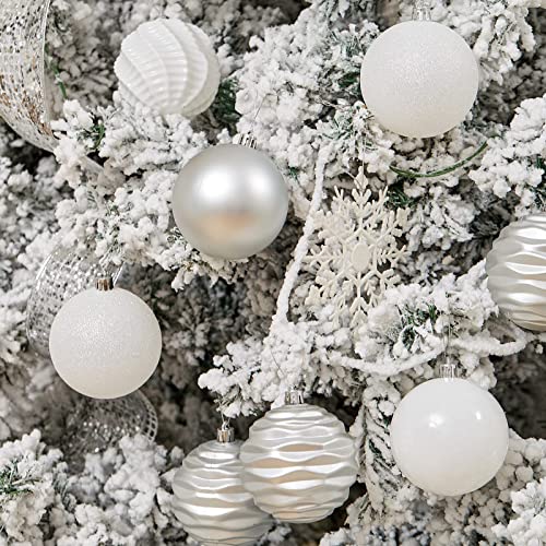 24ct Silver Christmas Ornaments for Tree Decorations (24 Count)