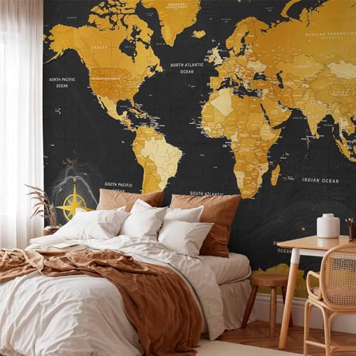 Wall Mural World Map 135x101 in (94.5 Sq Ft)