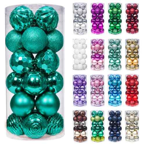 24ct Christmas Ball Ornaments Shatterproof Xmas Tree Hanging Balls Decorations Perfect for Holiday Wedding Christmas Decor (24 Count)