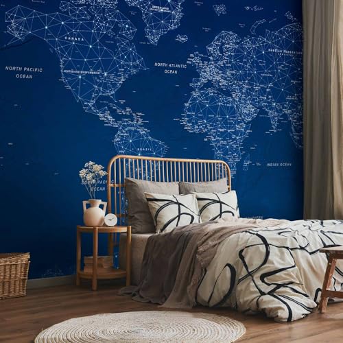 Wall Mural World Map 157x110 in (120.55 Sq Ft)