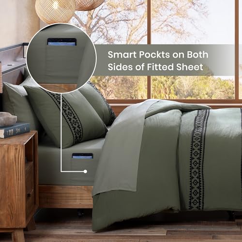 Embroidery Super King Plus Comforter Set 7 Pieces Bed in a Bag