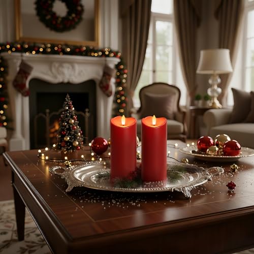 Burgundy Flameless Candles (2 Count)