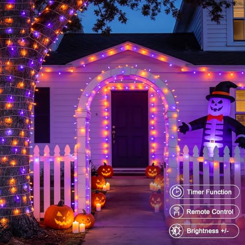33FT 100 LED Orange and Purple Halloween Lights (100 Count)