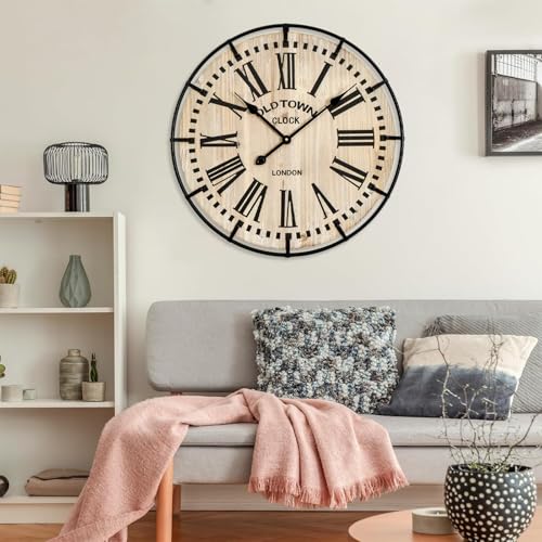Rustic Farmhouse Wall Clock 24 Inch