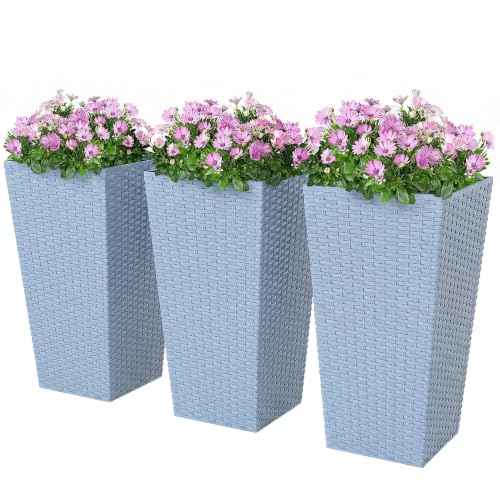 24 in Taper Tall Planters for Outdoor Plants Set of 3 (3 Count)