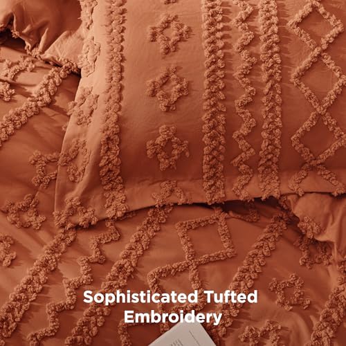 Tufted Boho Comforter Set Queen Size
