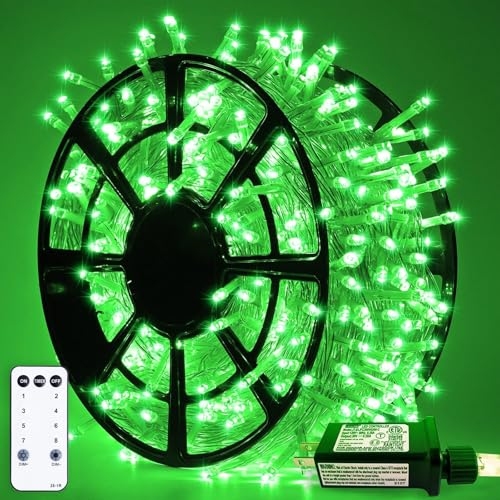 8 Modes 163 FT 500 LED Green Christmas Lights Indoor Outdoor (163 Foot)