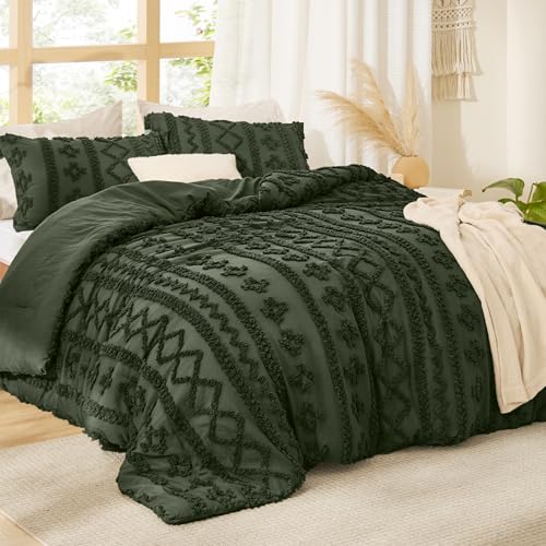 Tufted Boho Comforter Set Queen Size