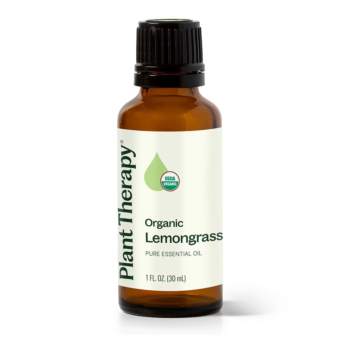Plant Therapy Organic Lemongrass Essential Oil 100% Pure, USDA Certified Organic, Undiluted, Natural Aromatherapy, Therapeutic Grade 30 mL (1 oz)