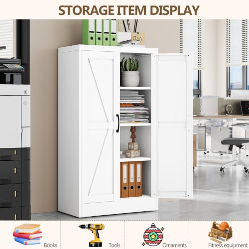 White Metal Storage Cabinet