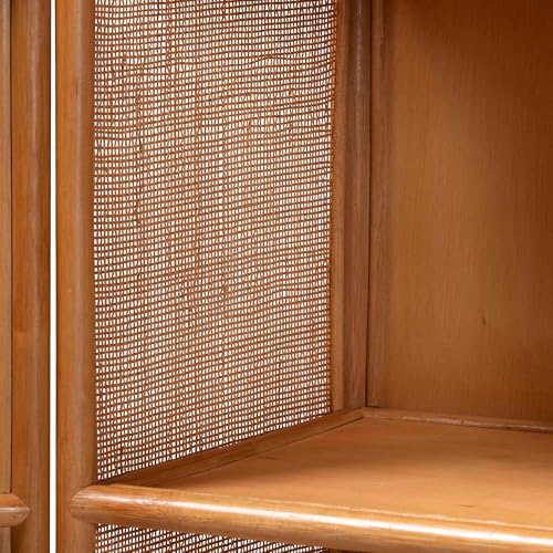 Paloma Arched Rattan Accent Cabinet with Shelves
